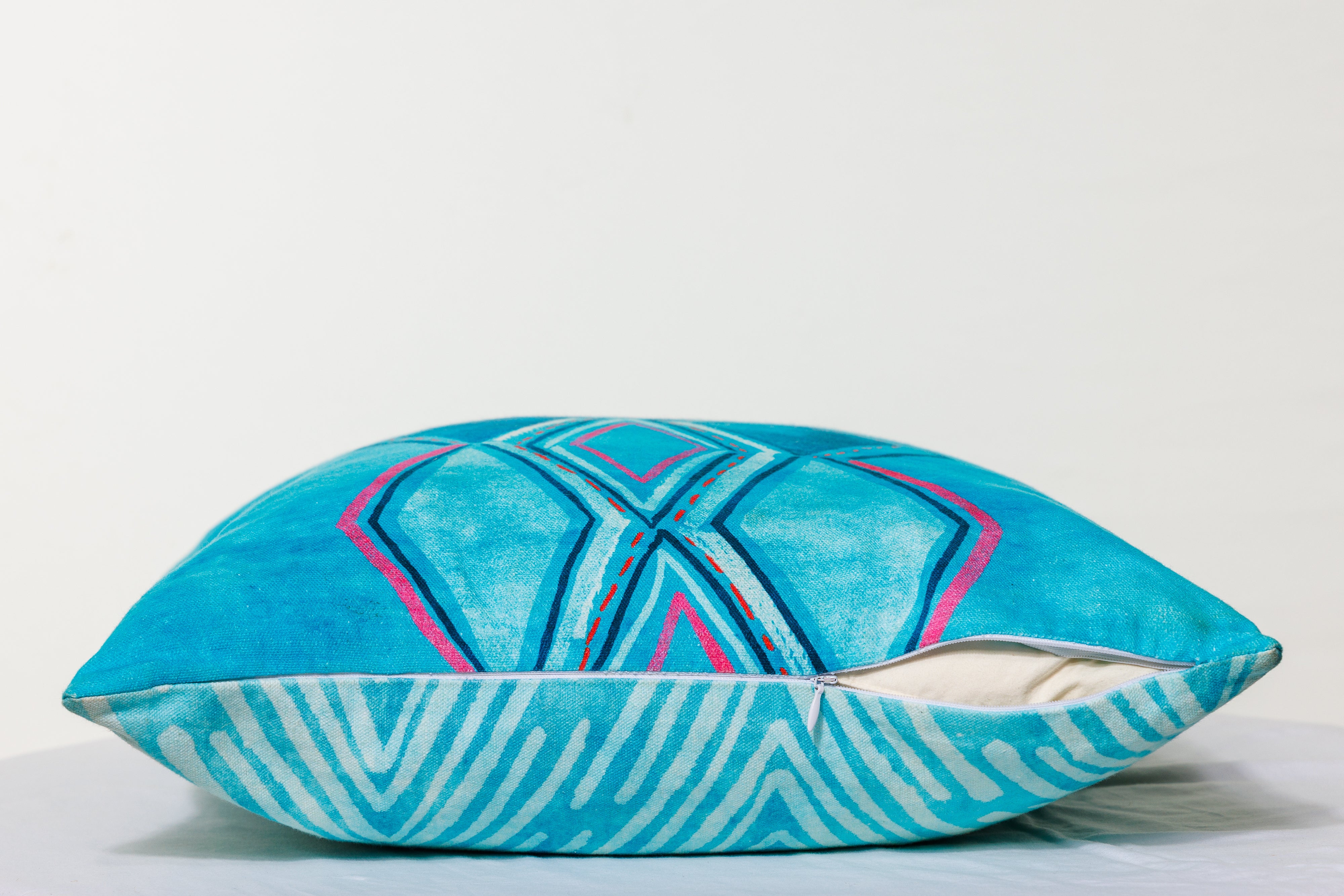 Reversible Southwestern Throw Pillow Cover in Sea