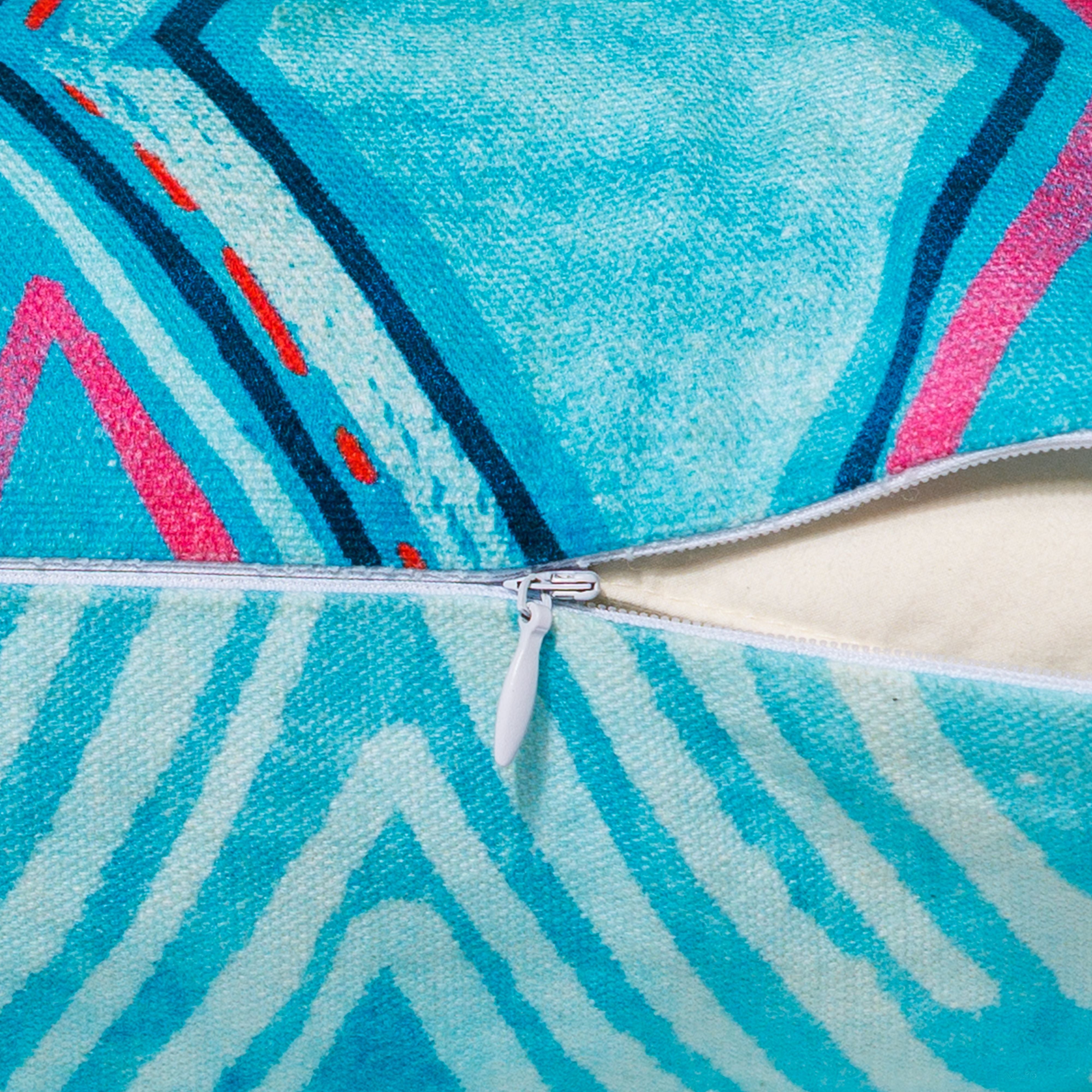 Reversible Southwestern Throw Pillow Cover in Sea