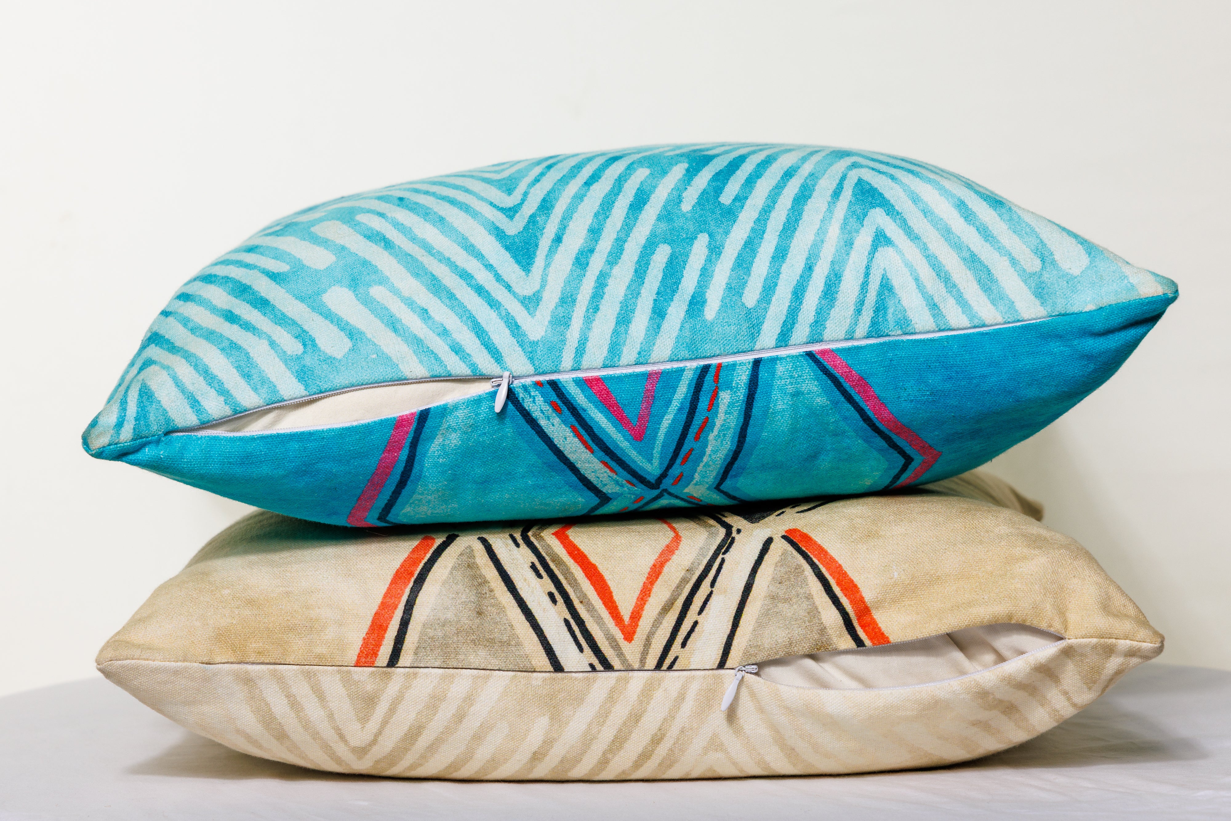 Reversible Southwestern Throw Pillow Cover in Sea
