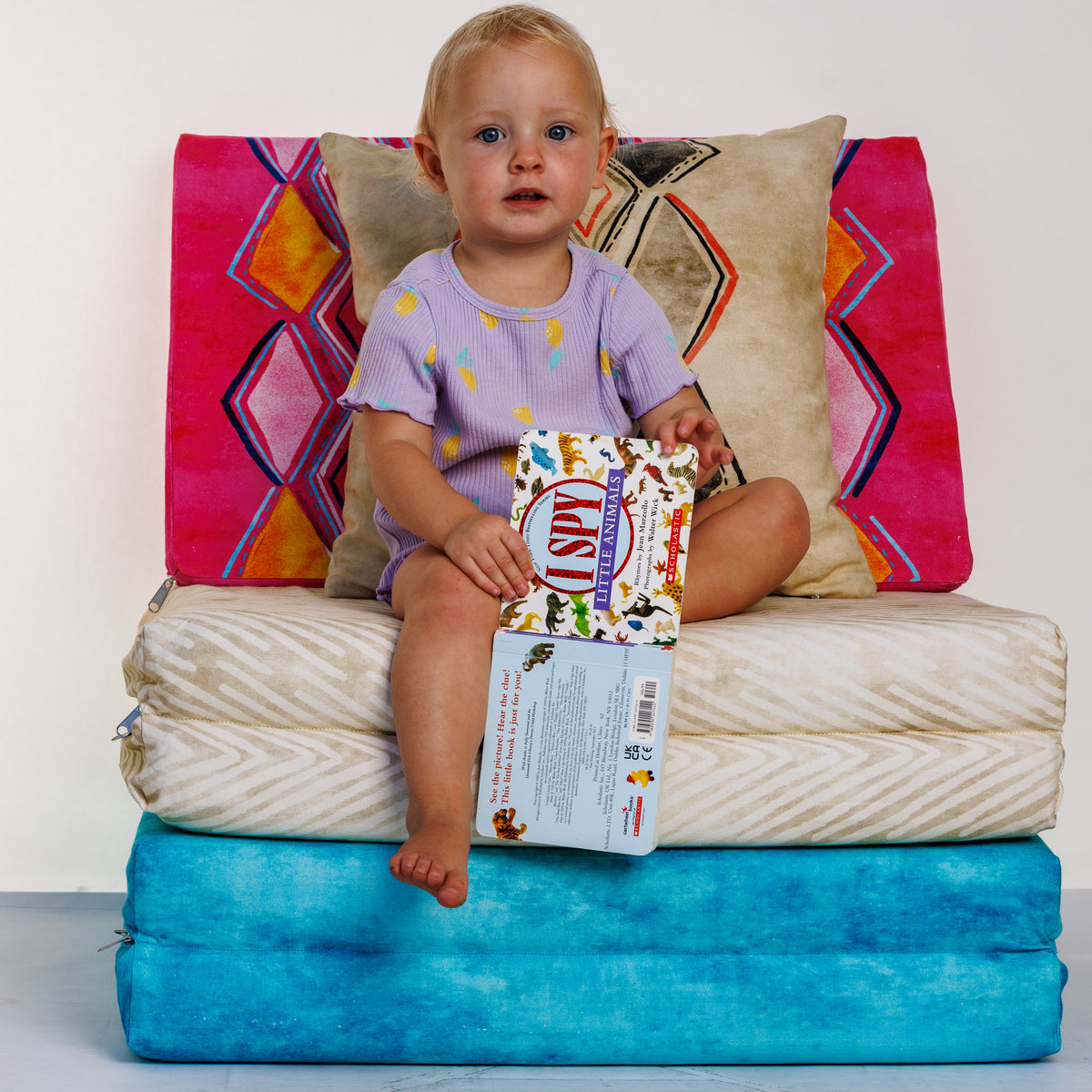 Luna Lounger | 3-Piece Compact, Durable Organic Cotton Play Couch for Kids, Easy to Clean