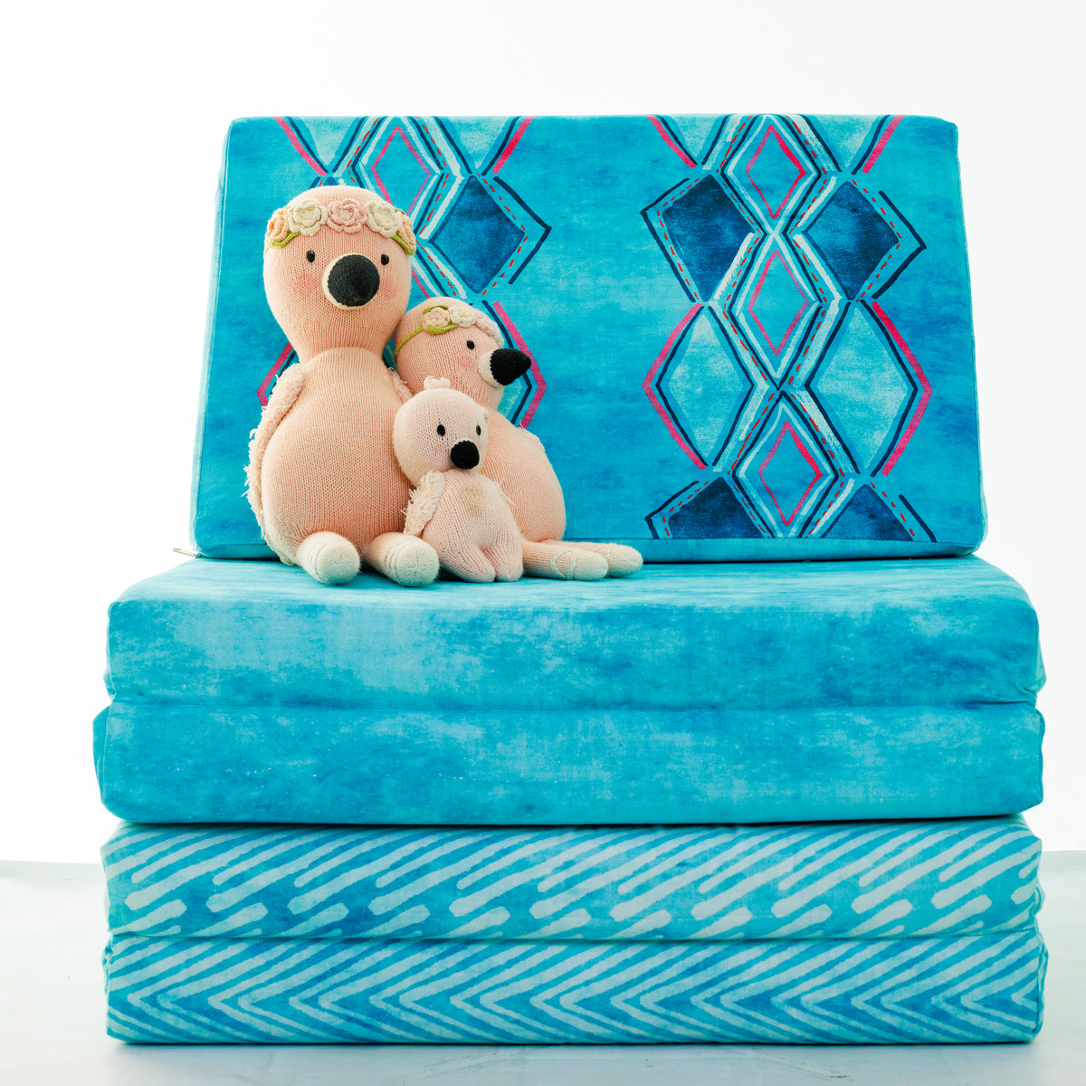 Luna Lounger | 3-Piece Compact, Durable Organic Cotton Play Couch for Kids, Easy to Clean